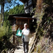 FREDA FERNE WITH HER NTT BAG IN BHUTAN