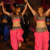 Year 10 girls dancing with the Angel Dancers